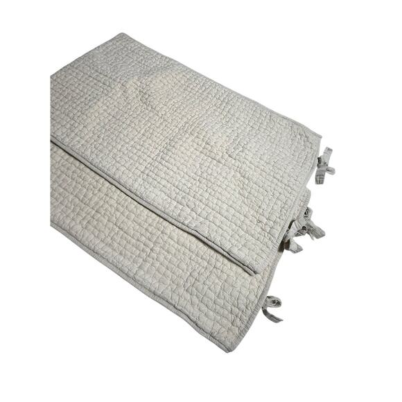 POTTERY BARN Set Of 2 Pick Stitch Handcrafted Cotton Linen Quilted King Shams - Picture 5 of 9